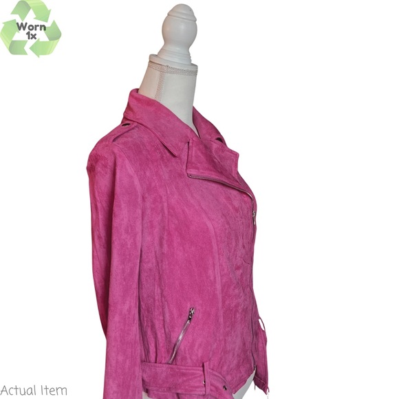 Main Strip Suede Berry Moto Jacket Size Large 😍 - Picture 5 of 8